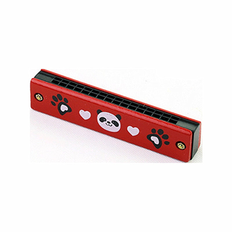 Kids Harmonica Wooden Double Row Blowable Toys