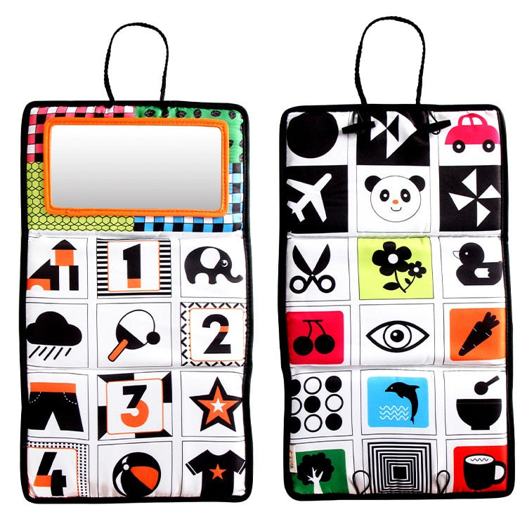 Fidtoy Espejo de barriga de alto contraste, juguete Montessori para bebés