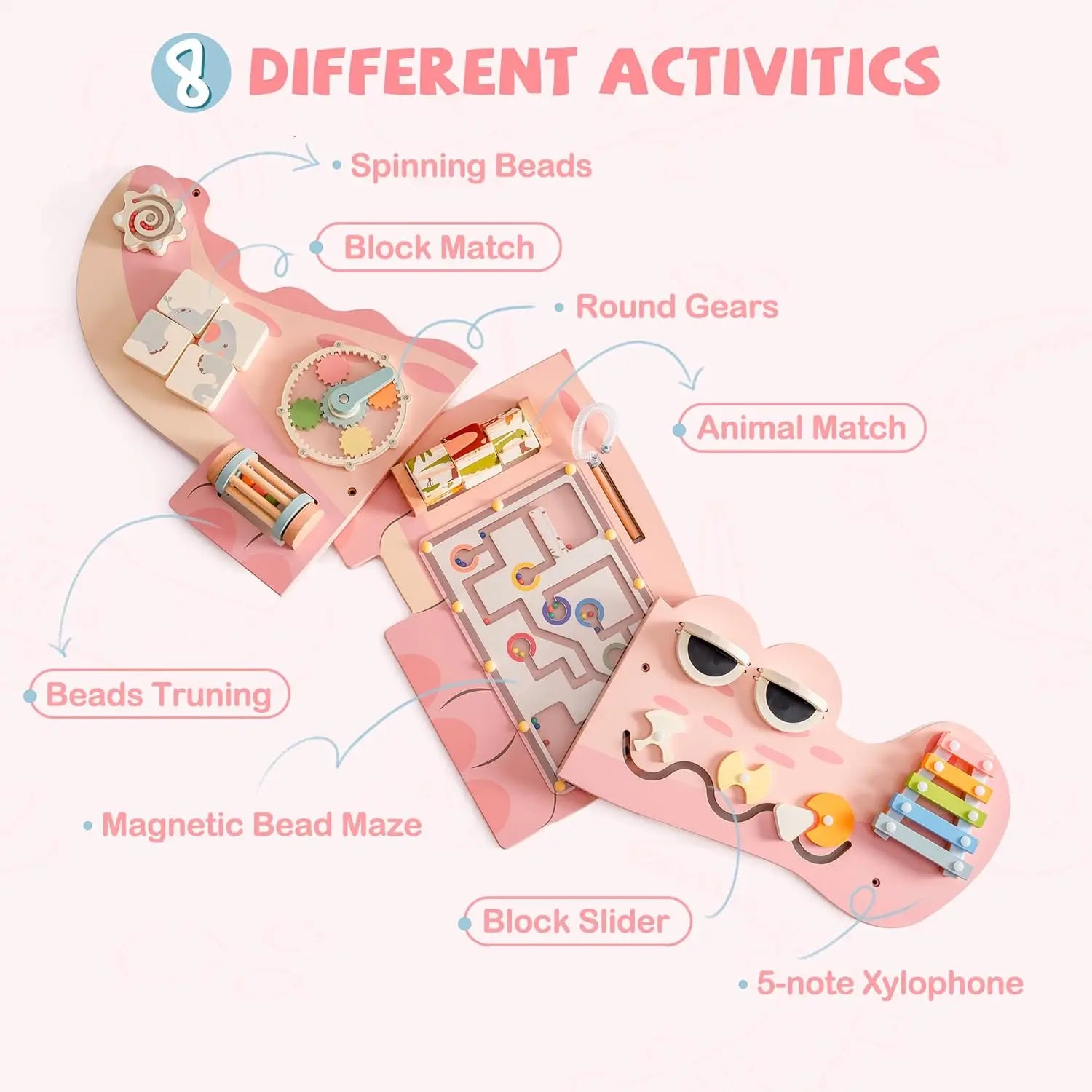 Robud Wooden Busy Board | Montessori Wall Toy