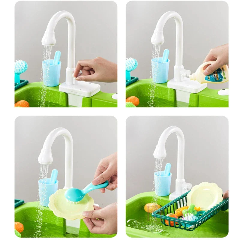 Cocina para niños – Diversión acuática y aprendizaje – Fregadero de juguete 2 en 1