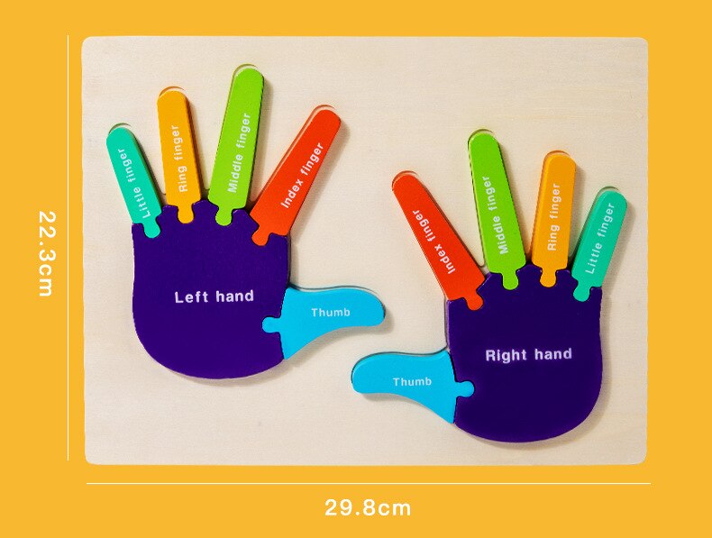 Puzzle 3D Montessori en bois pour les mains et les pieds