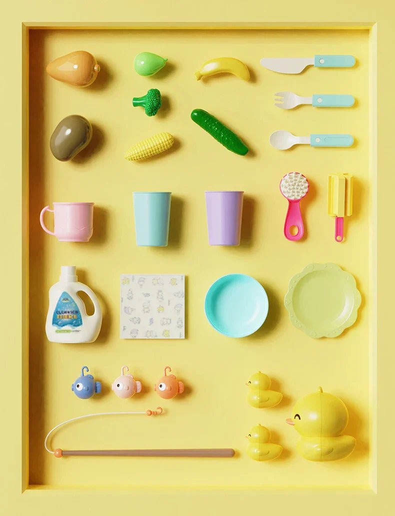 Cocina para niños – Diversión acuática y aprendizaje – Fregadero de juguete 2 en 1