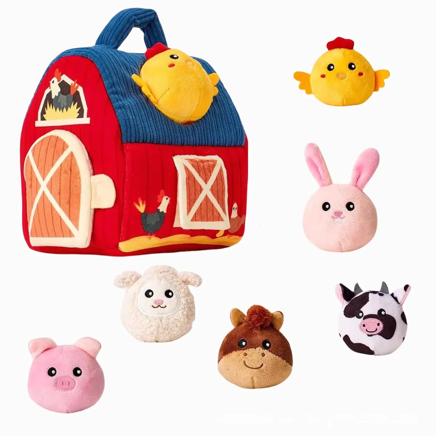 Fidtoy Plush Farm Set Baby Sensory Toy for 6-36 Months