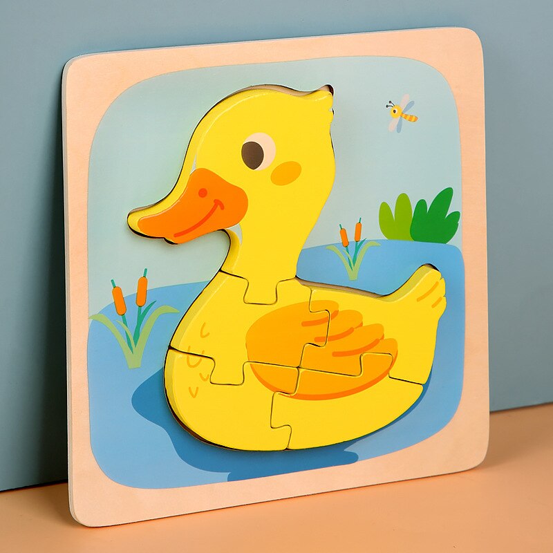Puzzles en Bois Montessori pour Tout-petits Bébés 1 2 3+ Ans