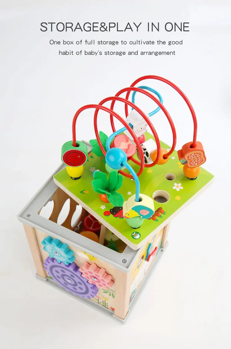 Fidtoy Boîte à trésors à perles multifonction Jouet d'activité Montessori