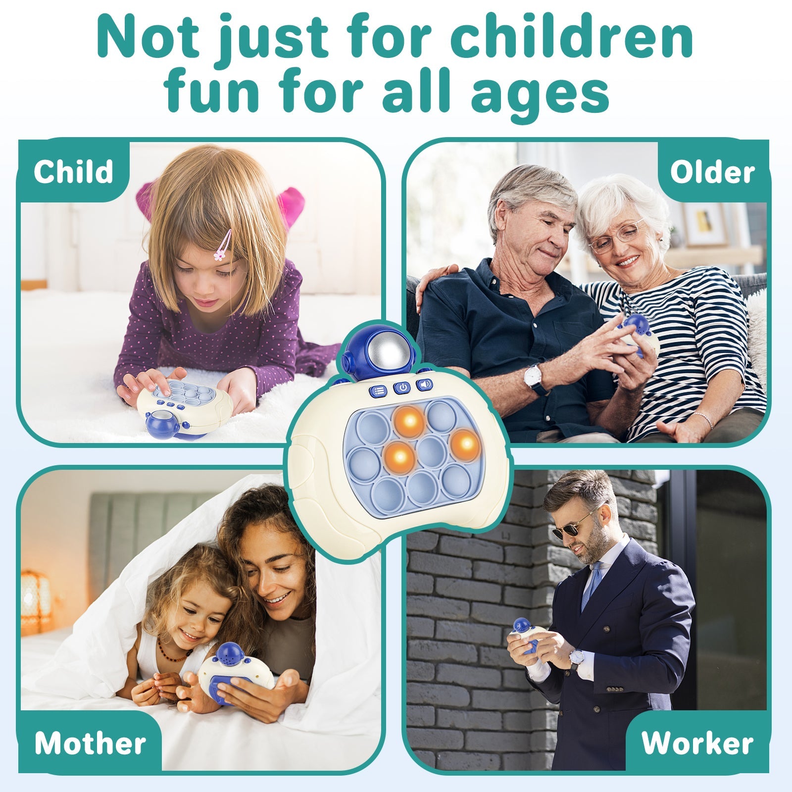 Pop It Game Light Up Pop Game Stress and Anxiety Relief ADHD Toys Pattern Game Pop Toy For Girls and Boys