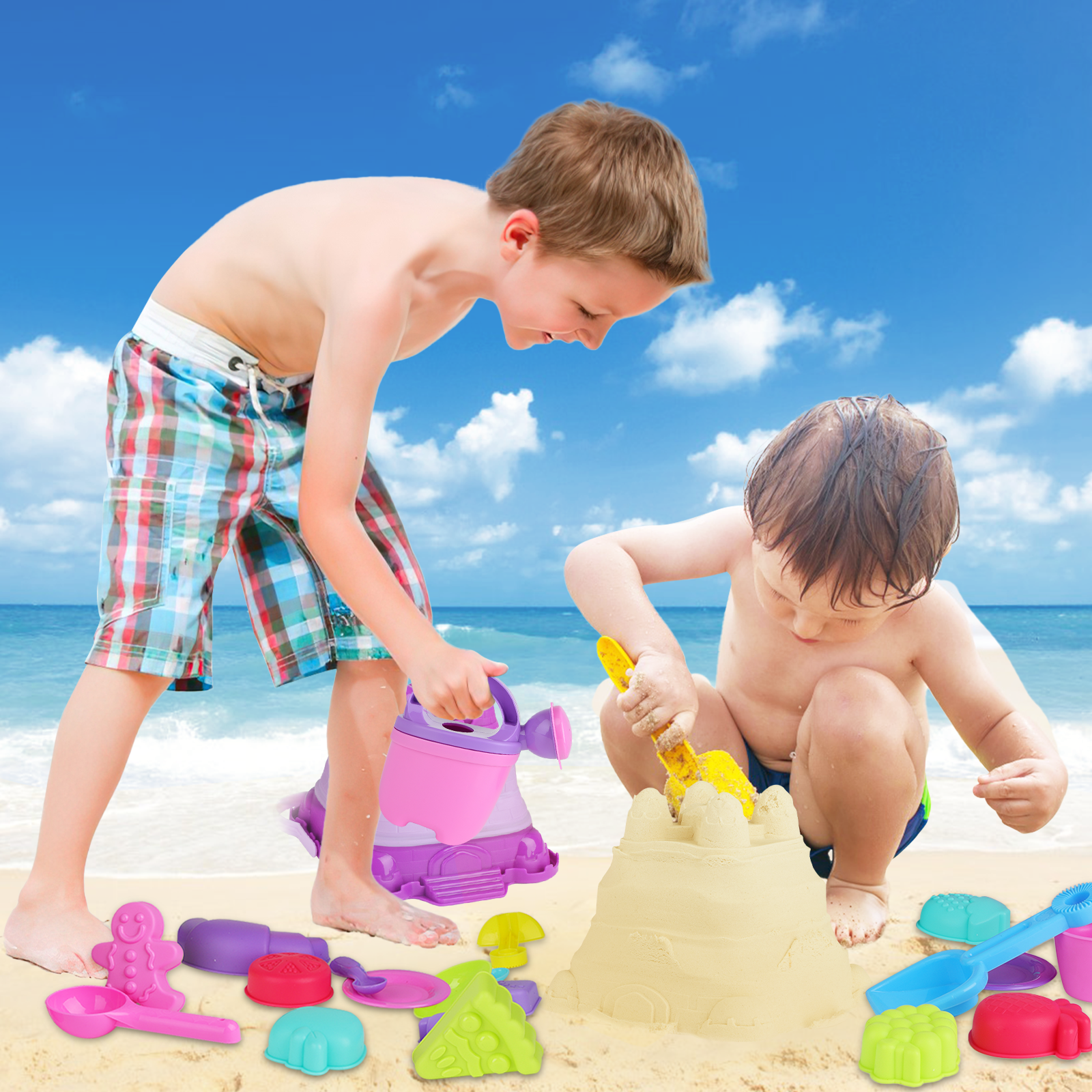 33PCS Ice Cream Beach Tools Toys Outdoor Play Garden Toy Baby Bath Toys