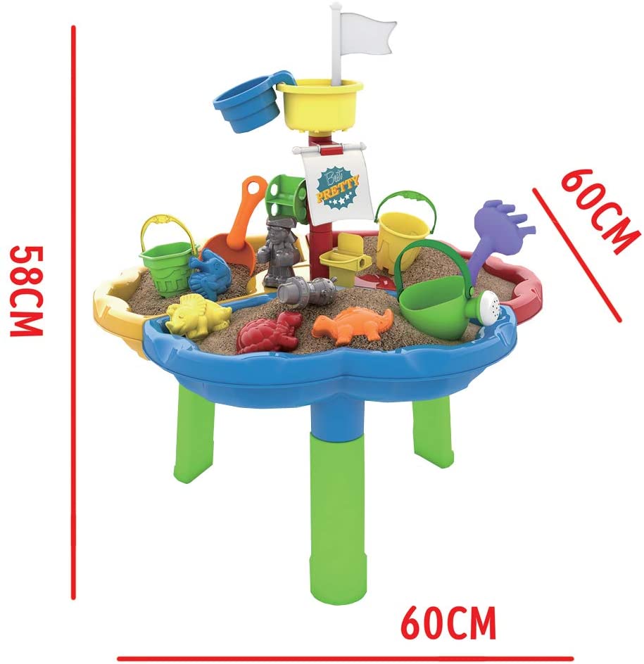 40 Pieces Sand and Water Outdoor Activity Table Play Set with Water Blaster Summer Pool Beach Toys Gifts for Children
