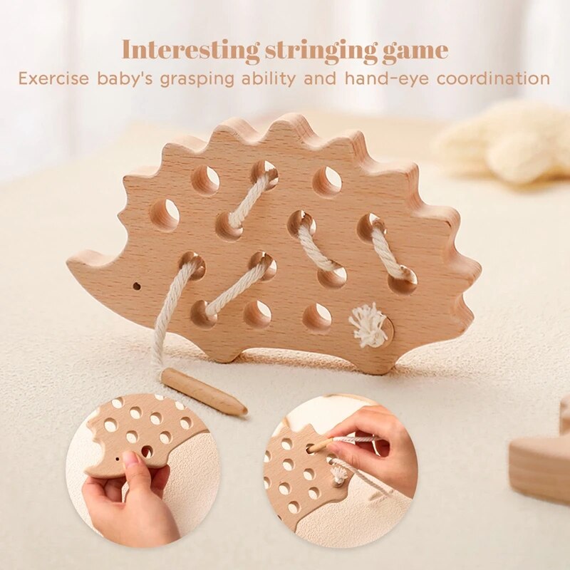 Montessori Wooden Threading Toy