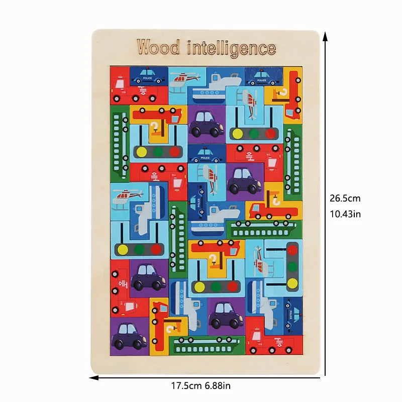 Wooden Tangram Math Game - Fun Learning & Problem Solving for Kids