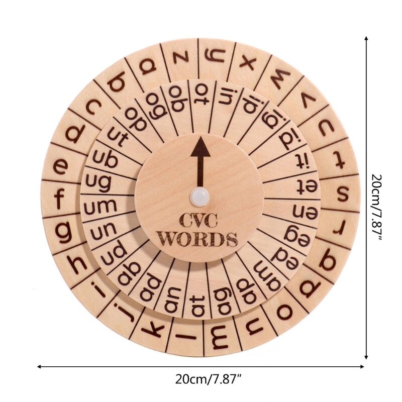 Montessori phonics Learning CVC Board Reading Spin word Wheel
