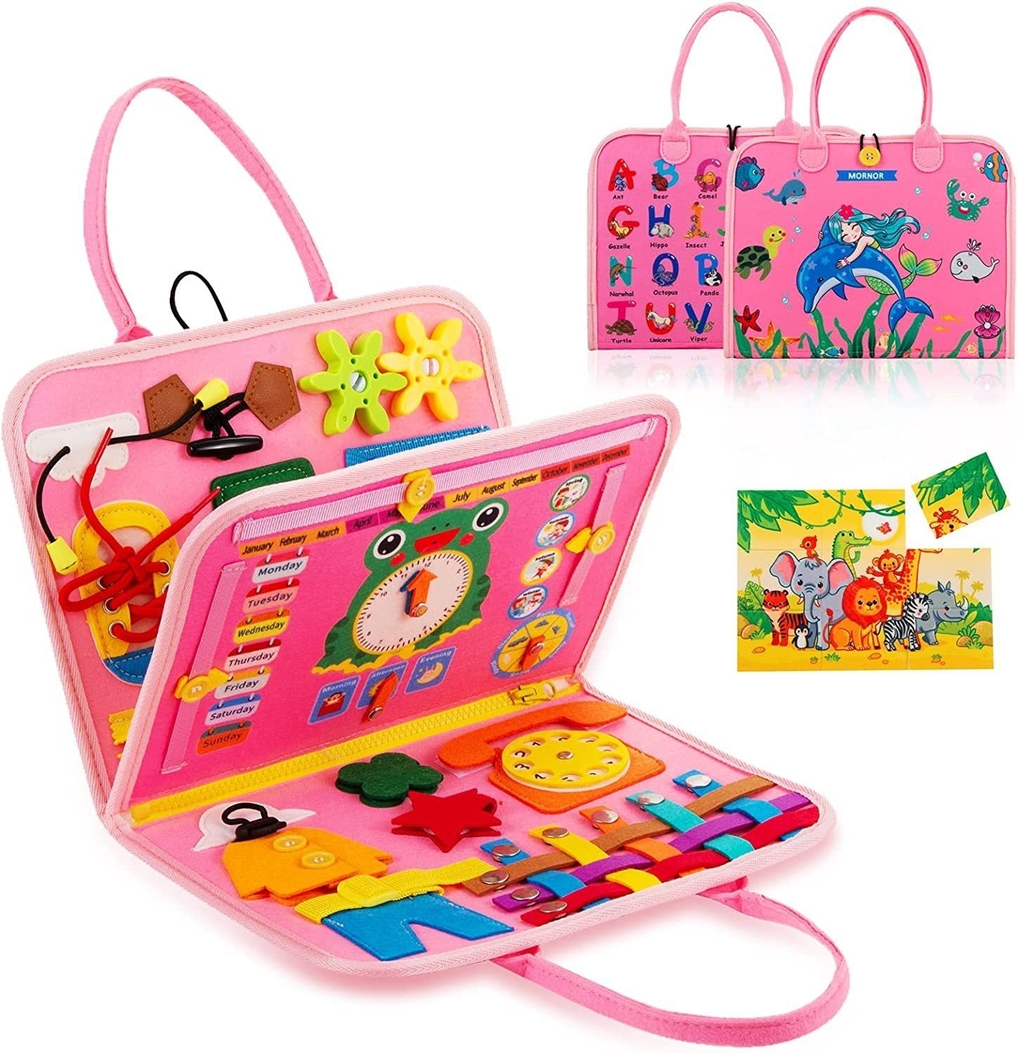 Fidtoy Busy Board para Niños Pequeños – Tablero de Actividades Sensoriales Portátil para Viajes y Aprendizaje