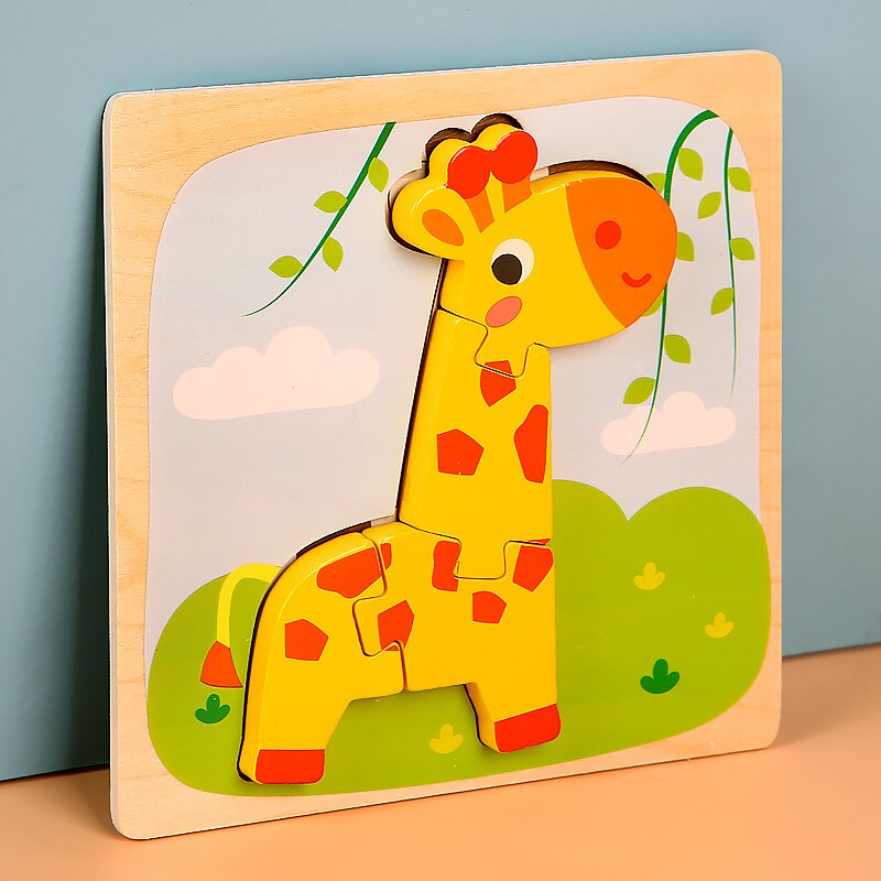 Puzzles en Bois Montessori pour Tout-petits Bébés 1 2 3+ Ans
