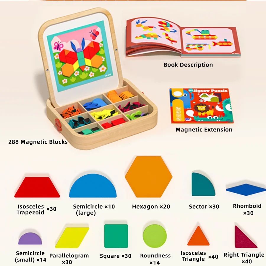 288PCS Magnetic Geometry Puzzle – Educational Toy & Gift