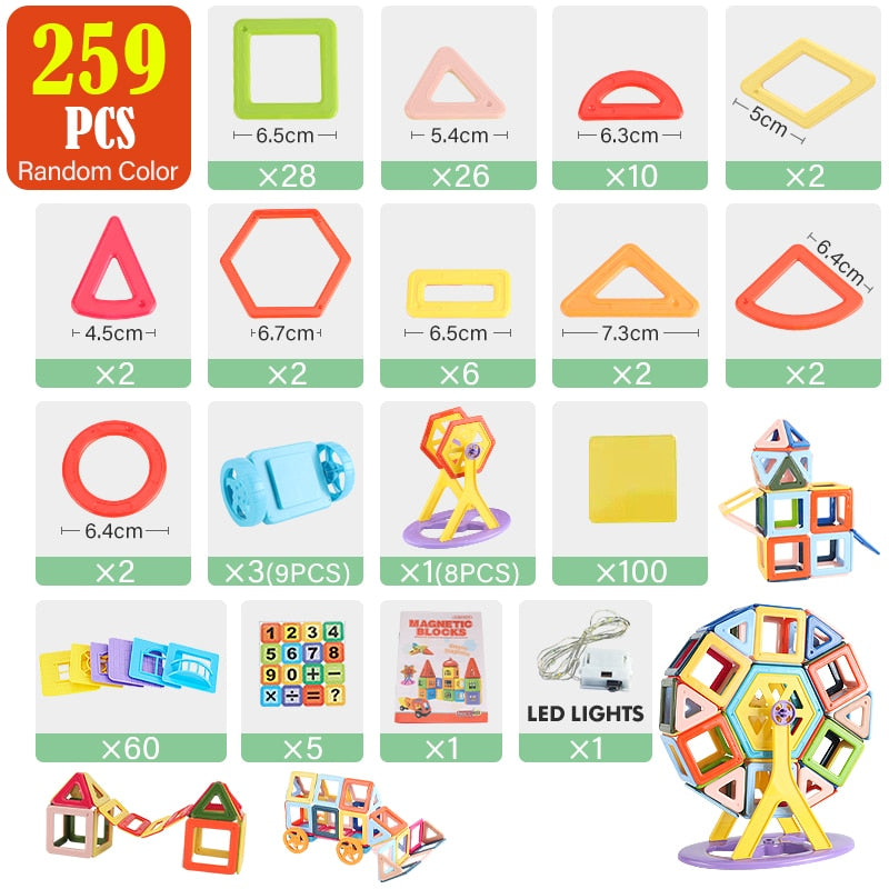 Fidtoy 3D Magnetic Building Blocks Kit – STEM Educational Toy for Kids 4+