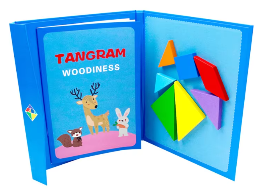 Wooden Magnetic Tangram Shapes Puzzle