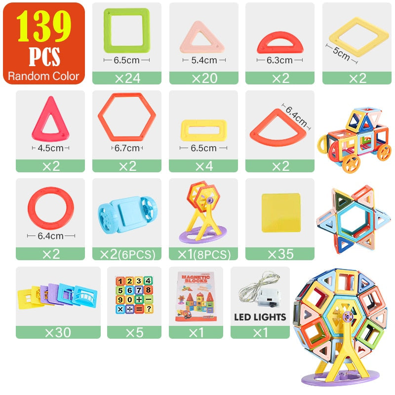 Fidtoy 3D Magnetic Building Blocks Kit – STEM Educational Toy for Kids 4+