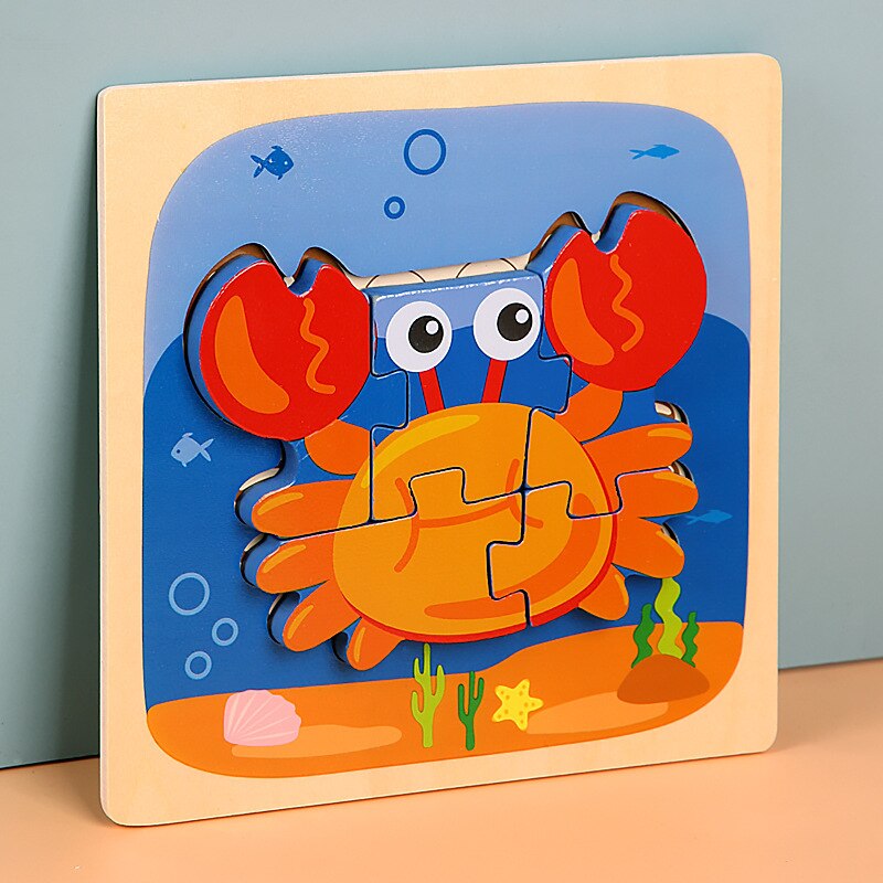 Puzzles en Bois Montessori pour Tout-petits Bébés 1 2 3+ Ans