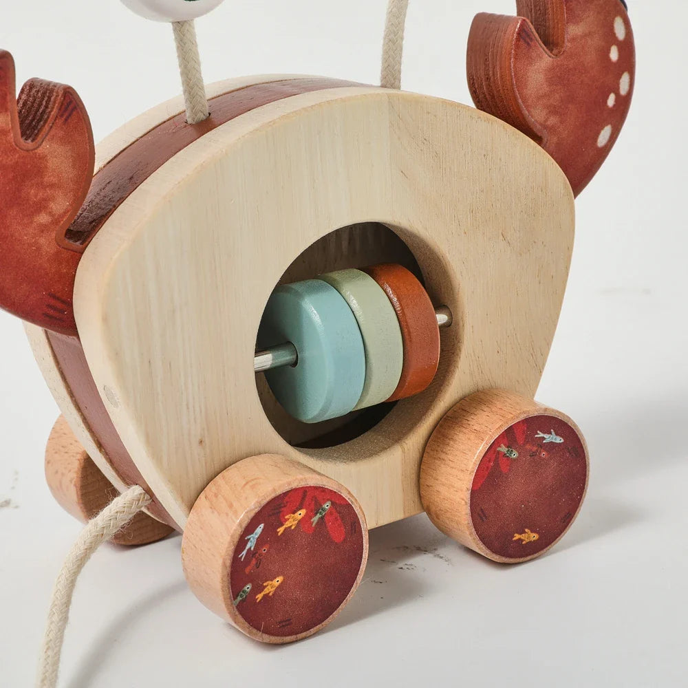Crab Pull Toy™ – Spelen & Leren – Houten Krab