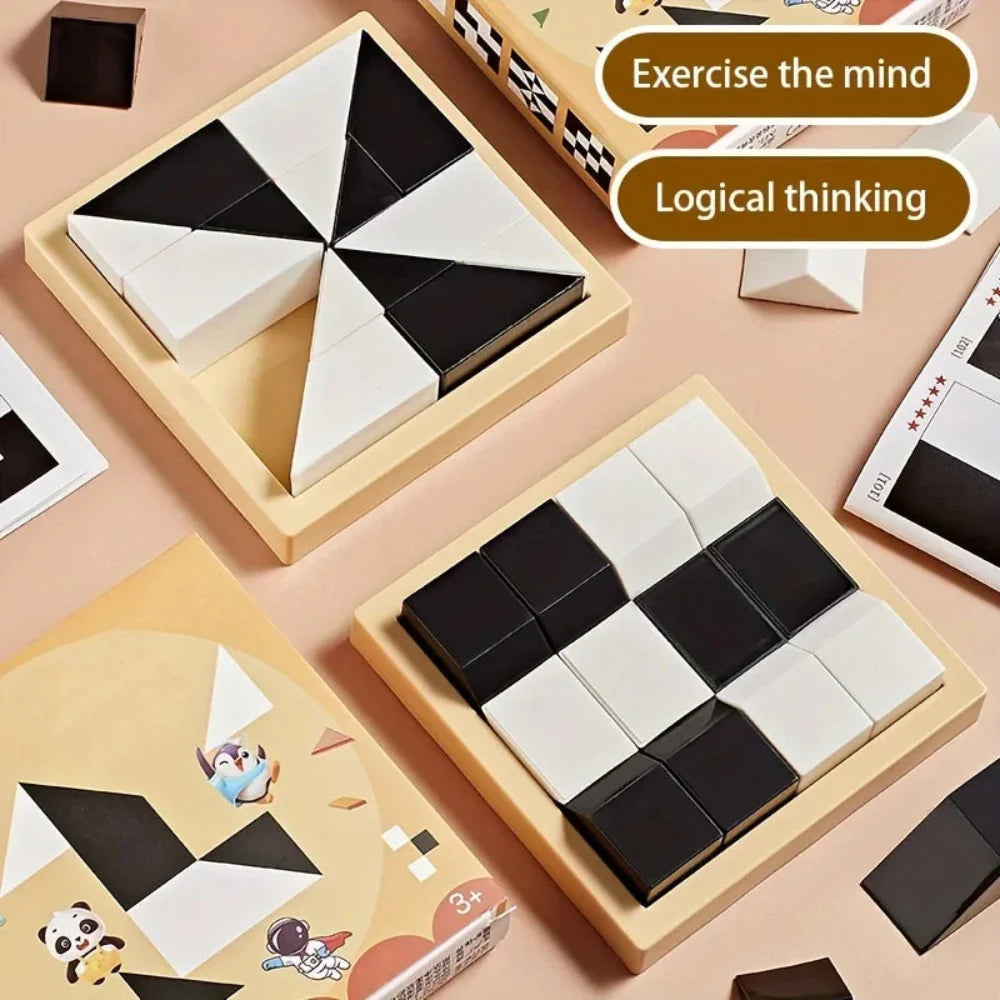 Fidtoy Logic Puzzle Game for Kids STEM Learning 120 Challenge Cards for Focus, Creativity and Problem Solving