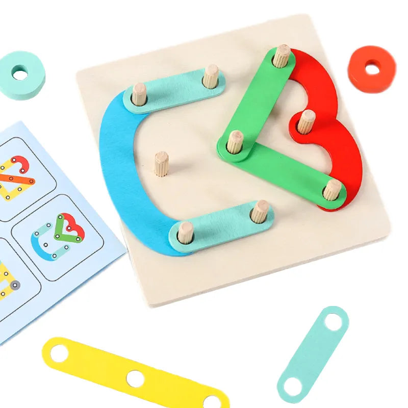 Wooden Bar Shaped Assembled Sleeve Column Puzzle Board