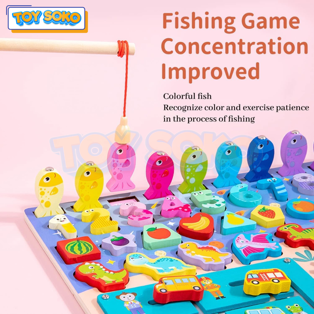 Wooden Puzzle Board – 8-in-1 children's puzzles & Sensory Toys