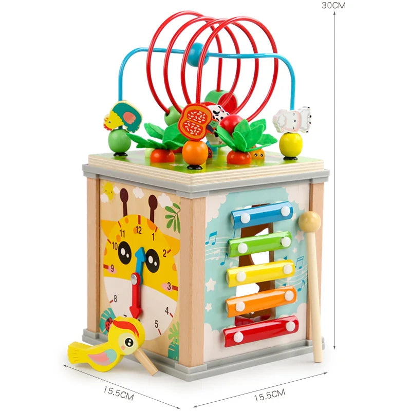 Fidtoy Boîte à trésors à perles multifonction Jouet d'activité Montessori