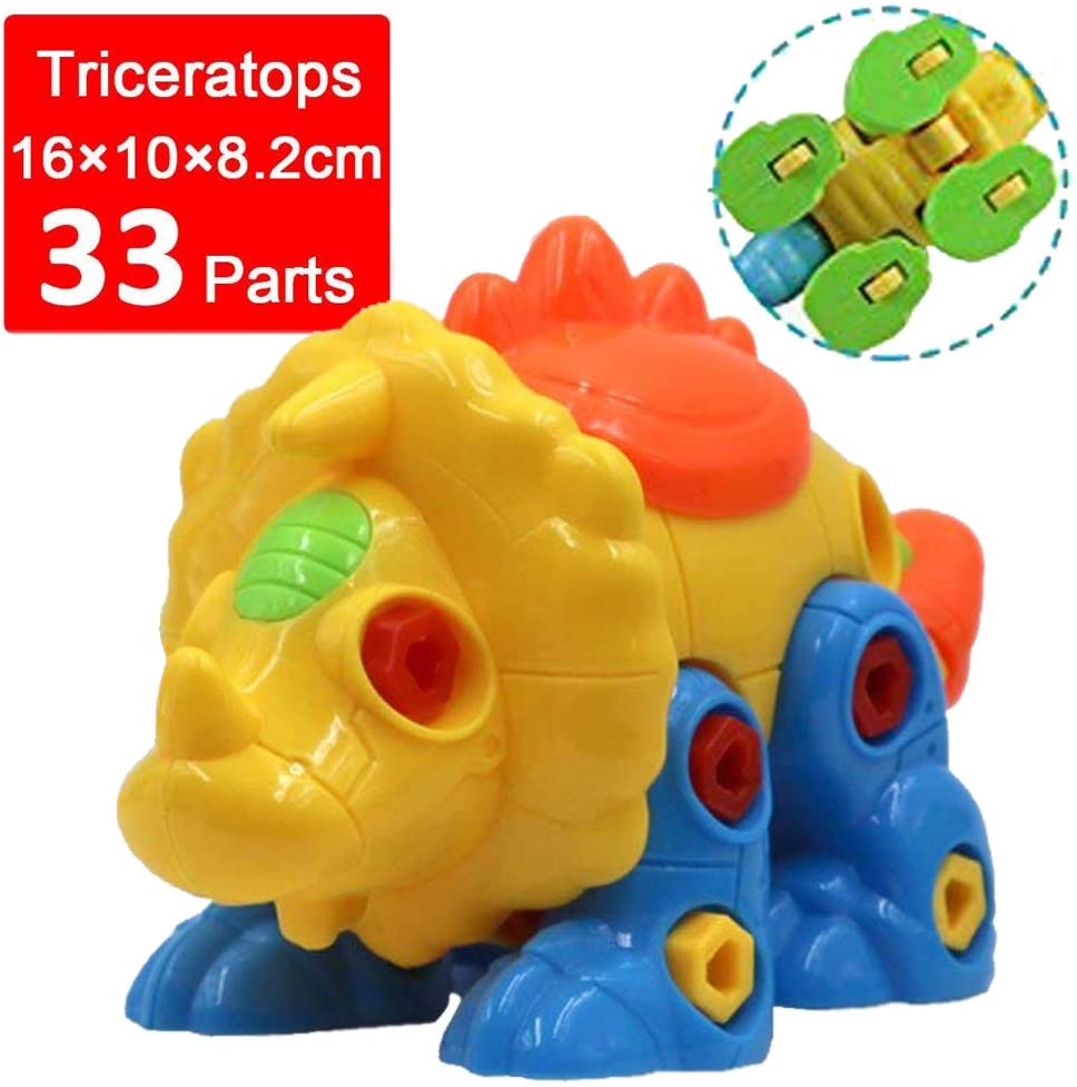 Take Apart Dinosaurs Toys Includes Screw Drivers and Pull-Along Accessory (2 Pack)