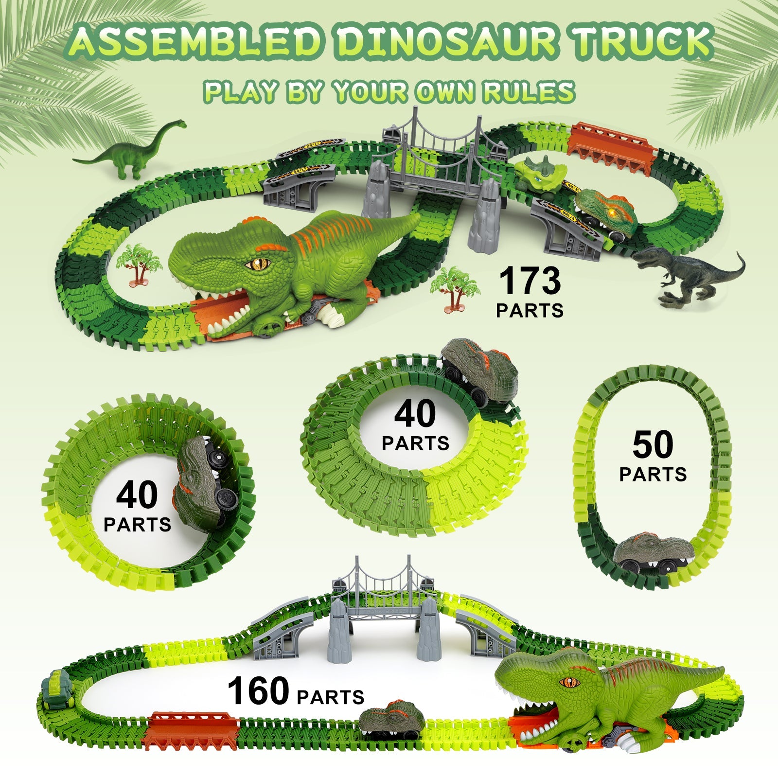 Dinosaur Track Toy Set, Dinosaur Track Toys for Kids, Dinosaur Toys for Boys 3 -6 years old, Track Car Track Set, Dinosaur World, Dinosaur Tunnel, Birthday Christmas Gift