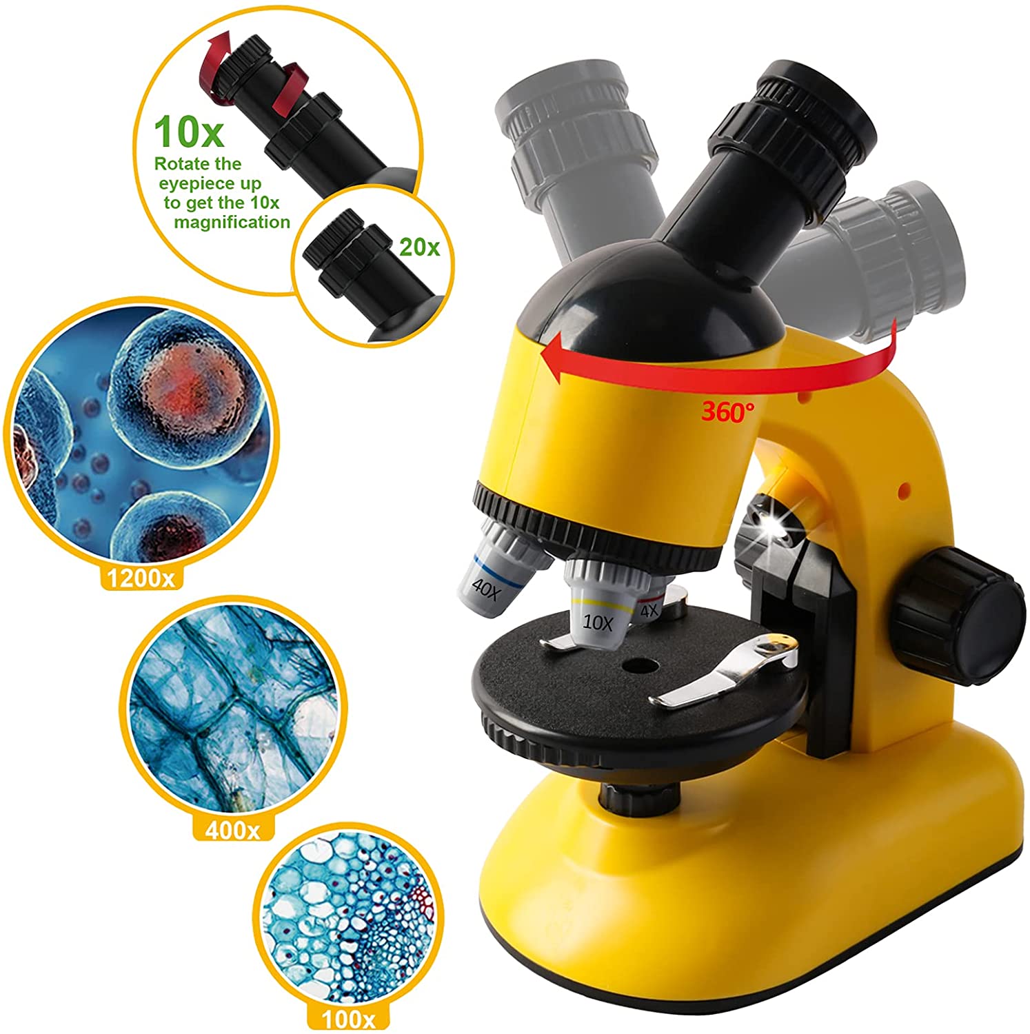 2 in 1 My First Telescope and Microscope Educational Play Set Children Science Exploration and Astronomy Starter Kit Christmas Gift