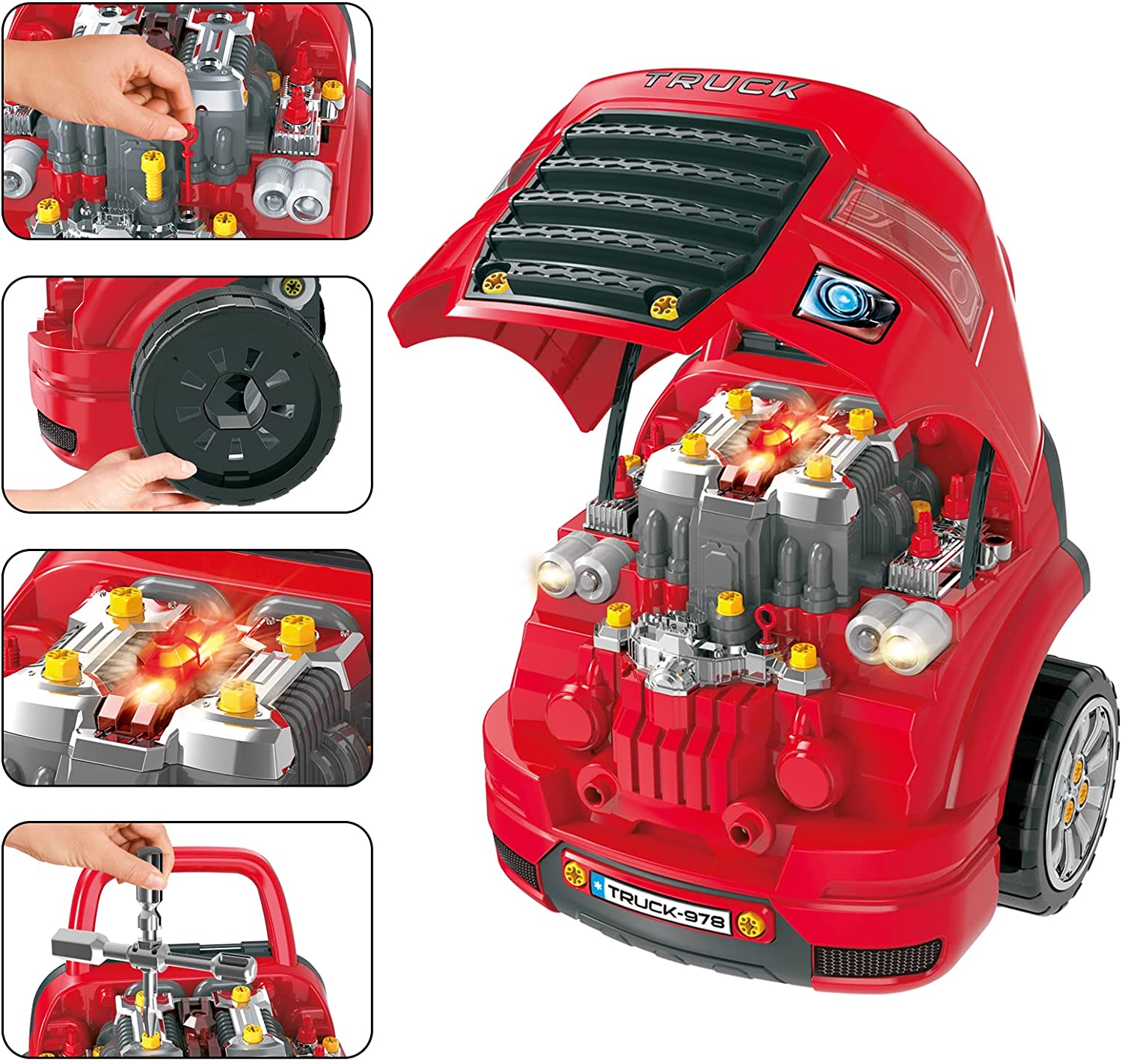 Take Apart Motor Vehicle Car Service Station Engine Toy Large Truck Toy