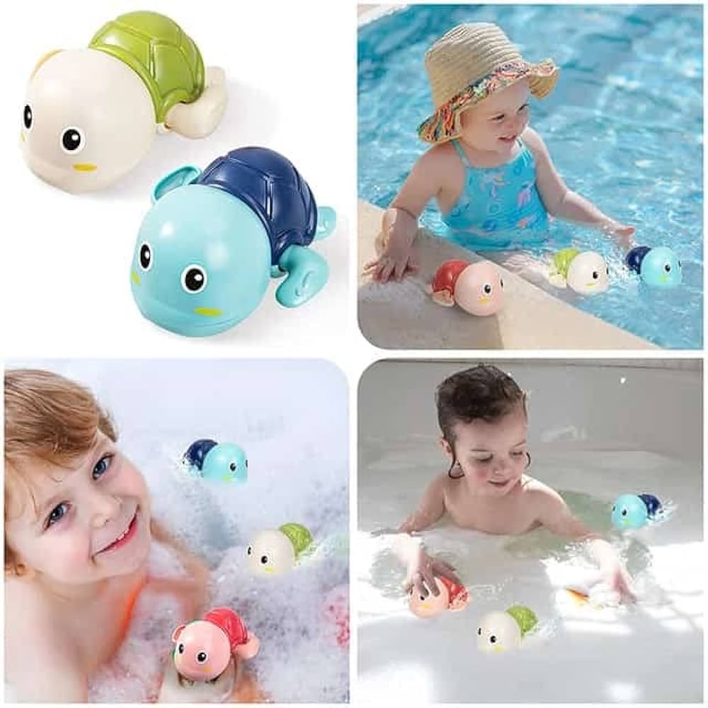 Fidtoy Wind Up Turtle Bath Toys 3 Pack for Toddlers