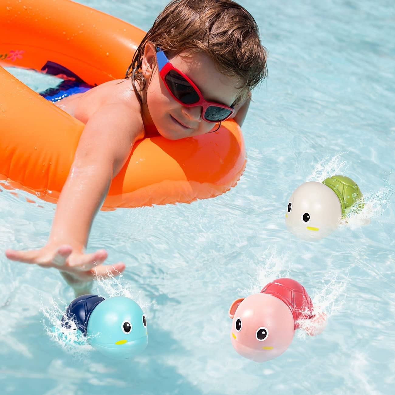 Fidtoy Wind Up Turtle Bath Toys 3 Pack for Toddlers