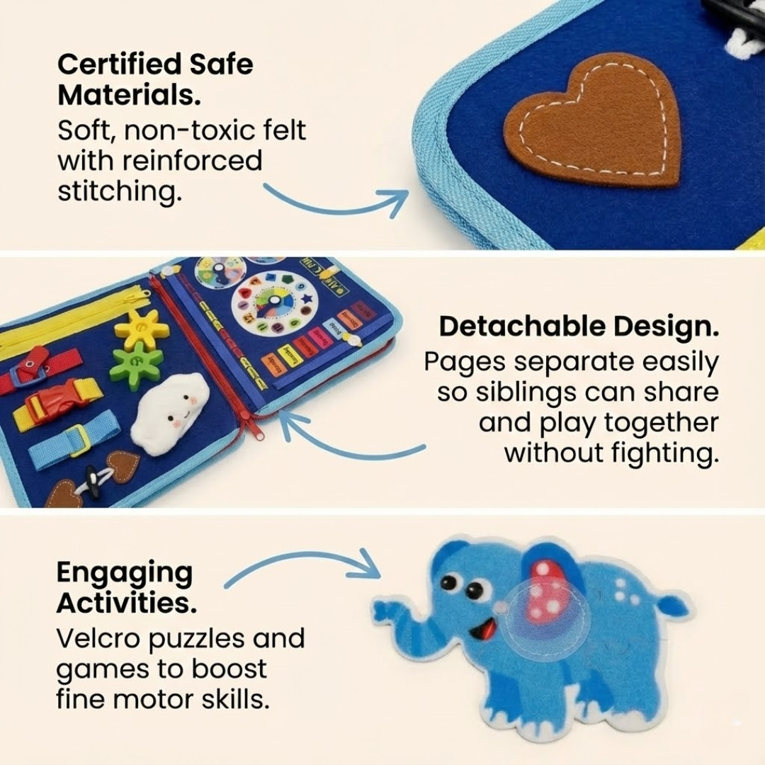 Fidtoy Montessori Busy Board for Toddlers Travel Learning Toy