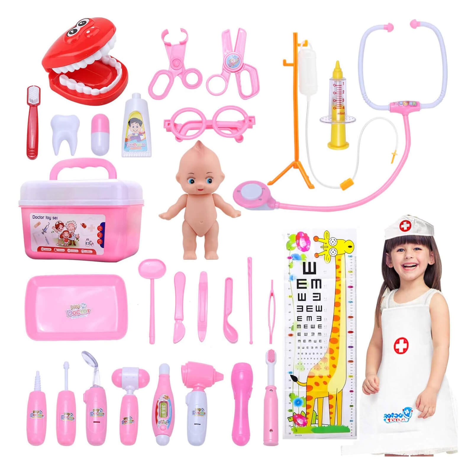 Toy Doctor Kit - 31 pcs Pink