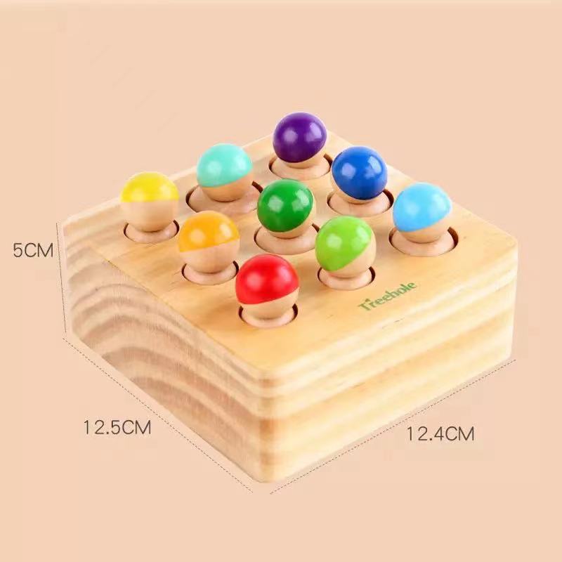 Wooden Montessori Peg People Sensory Toy- Fine motor skills toys