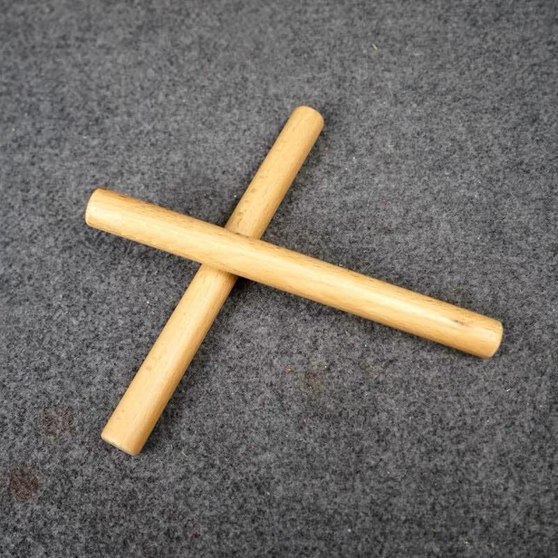 Wooden Matte Finish music Claves Two Sticks Percussion Sound Sensory Toy Pair