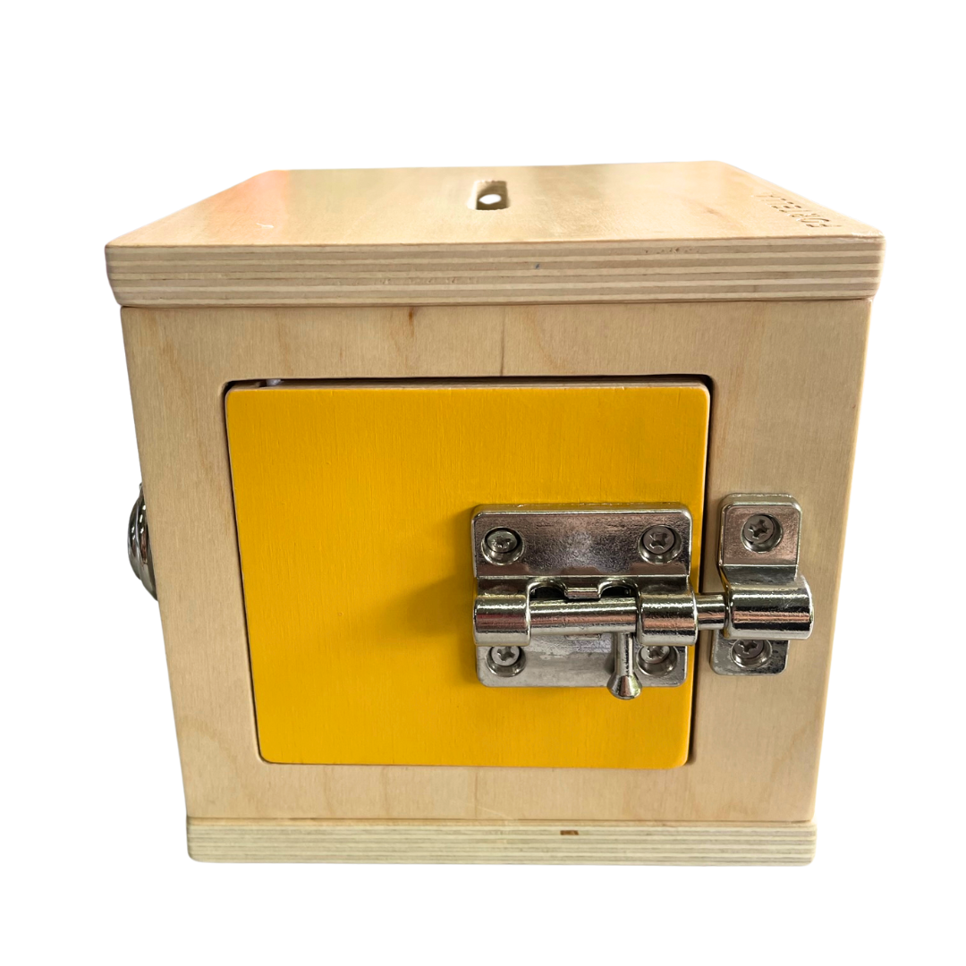 Montessori Mini Latch and Lock Box Stainless Latches Kids Wooden Toy