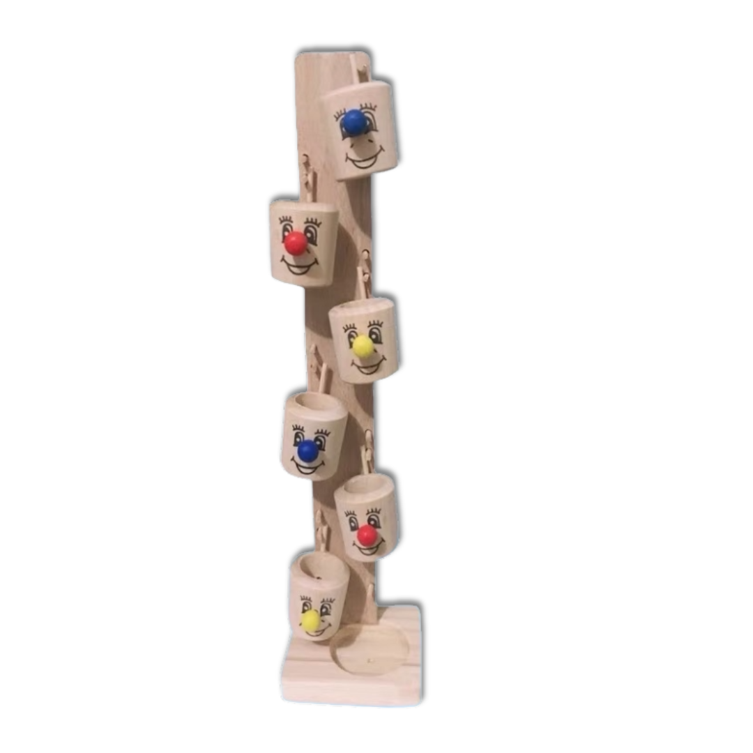 Wooden Clown Cup Marble Run Kids Wooden Toys