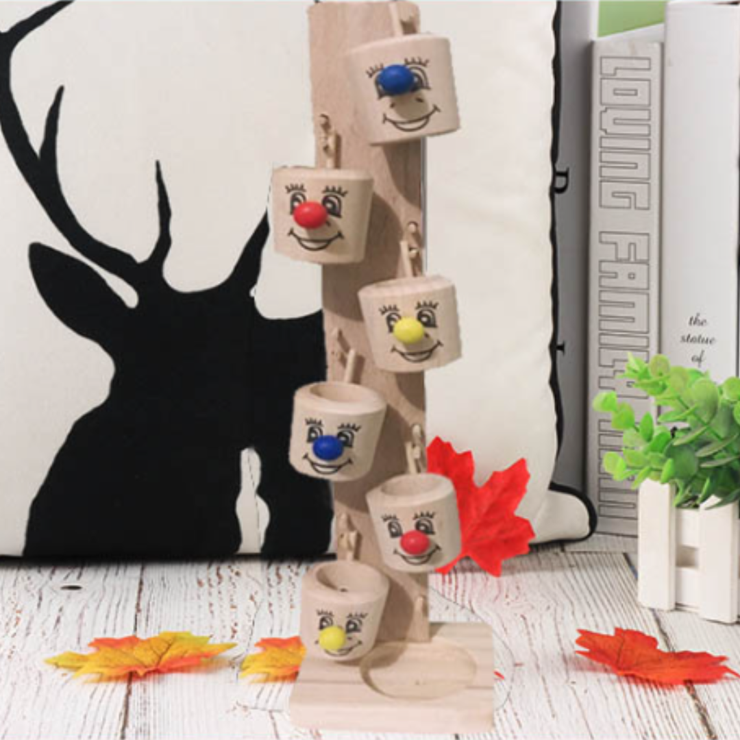 Wooden Clown Cup Marble Run Kids Wooden Toys
