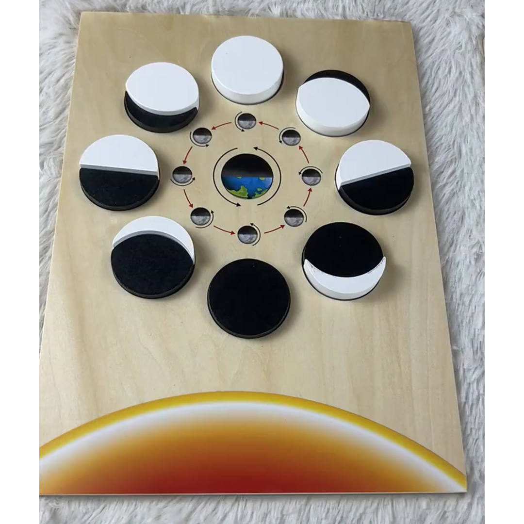 Montessori Kids Moon Phases Lunar Cycle Puzzles Learning toy