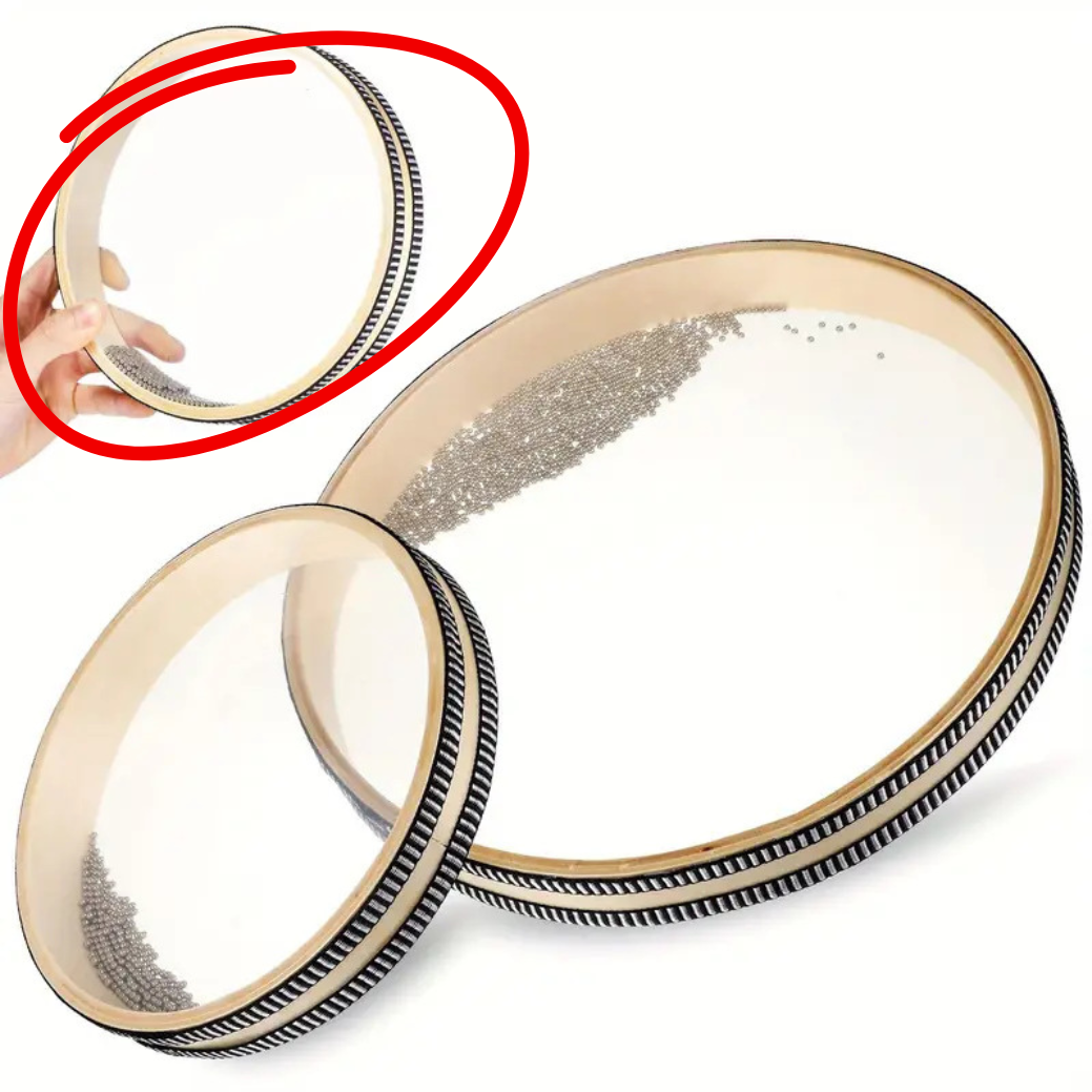 Ocean Drum Sea Wave Tamborine Kids Wooden Natural Percussion Musical Instrument Sound Sensory Toy