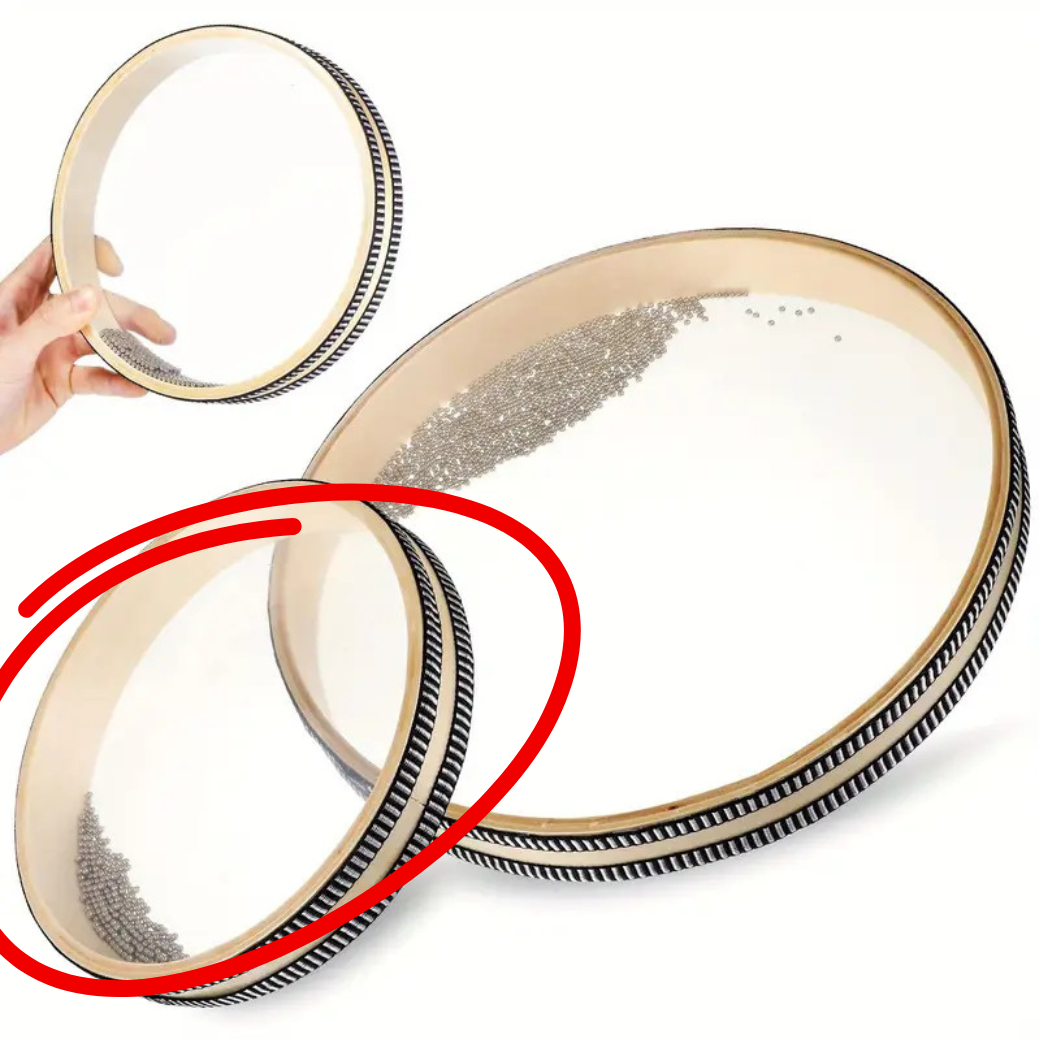 Ocean Drum Sea Wave Tamborine Kids Wooden Natural Percussion Musical Instrument Sound Sensory Toy