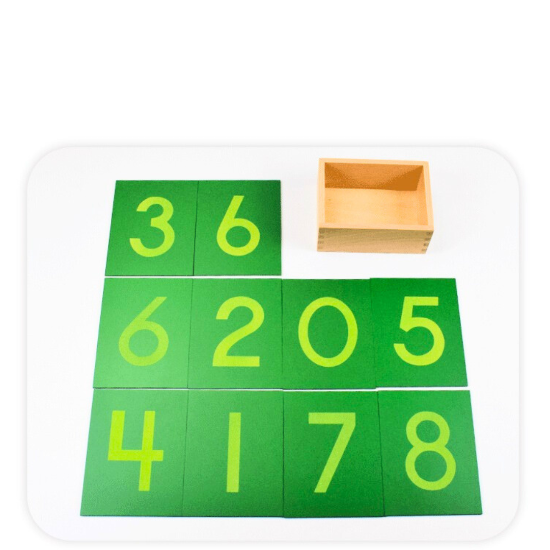 JUMBO Montessori Sandpaper Numbers with Tray Wooden Number Cards Plates