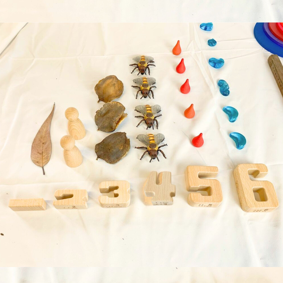 32pc Wooden Number Blocks Kids Learning Maths Counting Toys Building Blocks