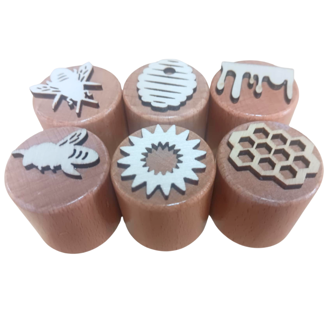 Montessori Kids Wooden Stamps Insects Bee Footprints Animals Butterfly lifecycle Set