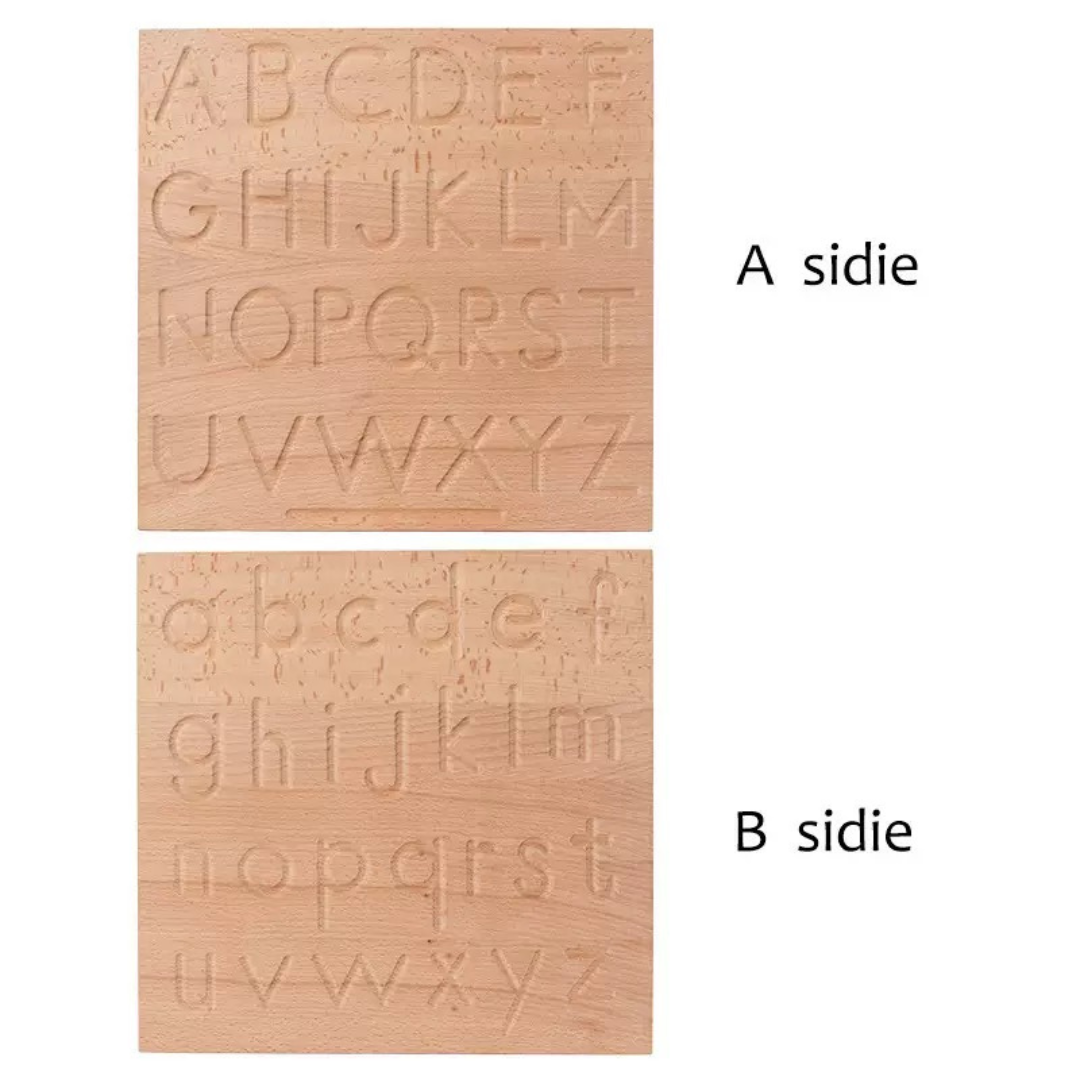 Wooden Tracing Alphabet Board Upper and Lower Case Double Sided