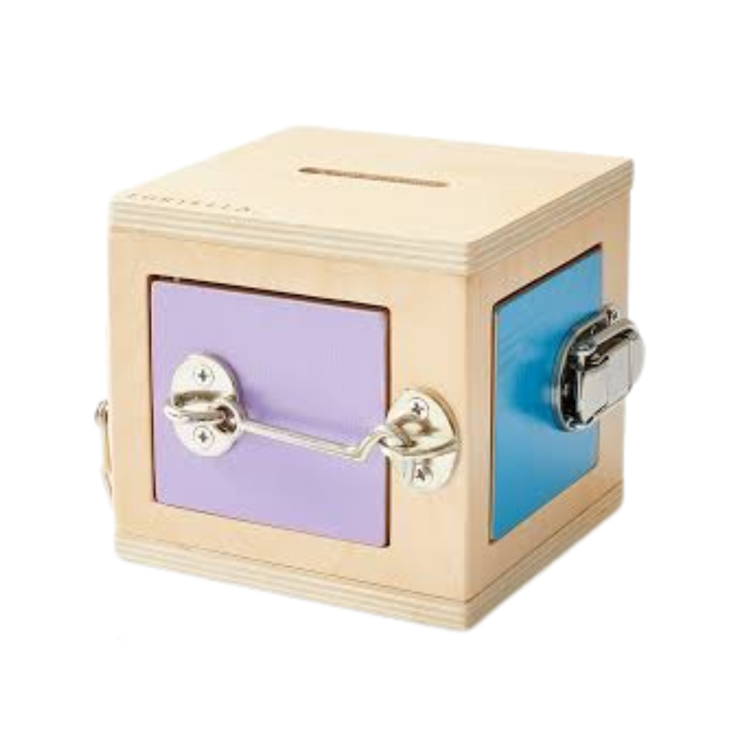 Montessori Mini Latch and Lock Box Stainless Latches Kids Wooden Toy