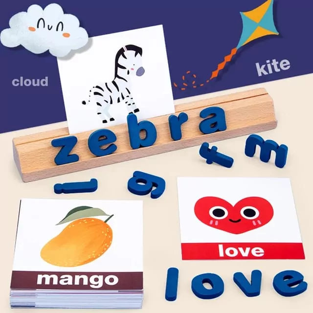 Zebra Vocabulary Building Wooden Spelling Game - 6675