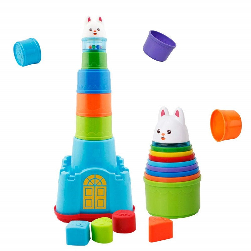 Nesting Shape Sorting and Stacking Cups Animal Castle